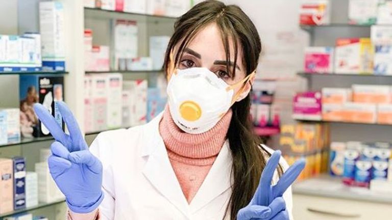Leyla Bicer, a pharmacist in coronavirus-hit Casalpusterlengo in northern Italy. Pic: la_bicer/Instagram