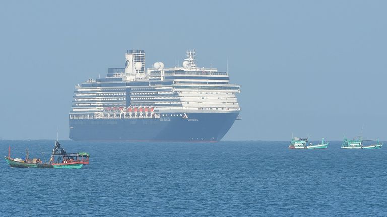 A cruise ship denied entry by five countries has arrived in Cambodia