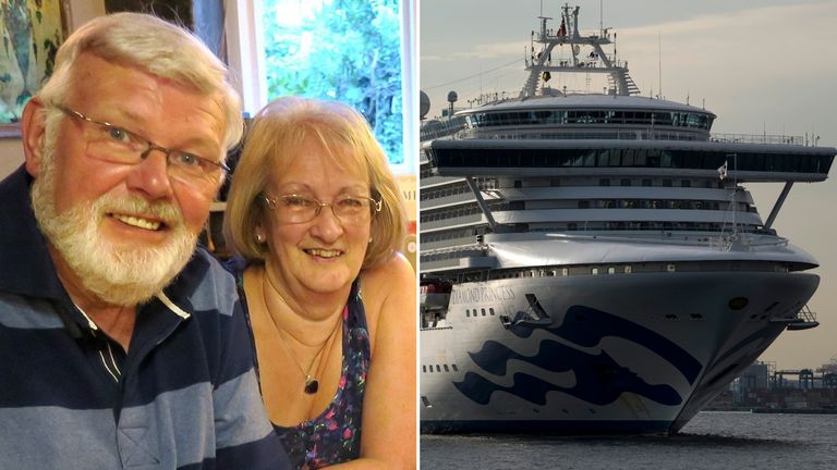 David and Sally Abel have been quarantined on the Diamond Princess cruise ship. Pic: David Abel/Facebook