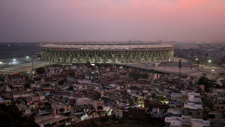 The cricket stadium Donald Trump is due to visit