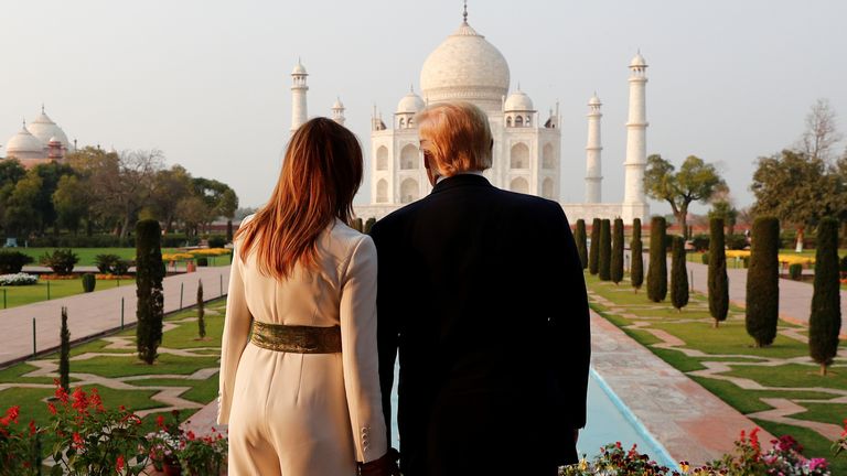 Image result for donald trump india tajmahal  visit