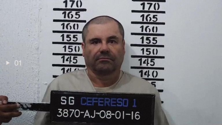 Clad in a beige uniform marked "3870," the captured drug kingpin answered the Mexican prison guard&#39;s questions calmly, barely looking up as he scrubbed black fingerprint ink from his hands.
