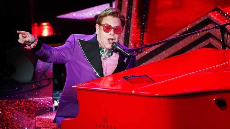 Elton John performed at the Oscars