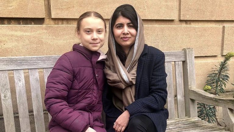 Thunberg, left, and Yousafzai both became global figures for their causes as teenagers