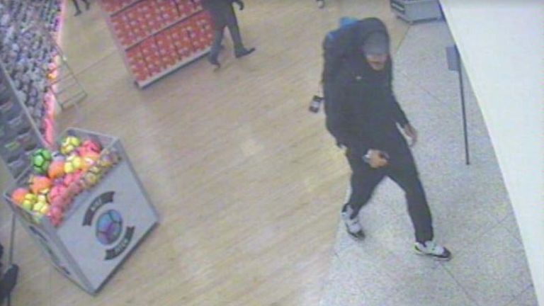 CCTV image of Salman Abedi at Sports Direct in the Arndale Centre in Manchester city centre on the evening of May 19