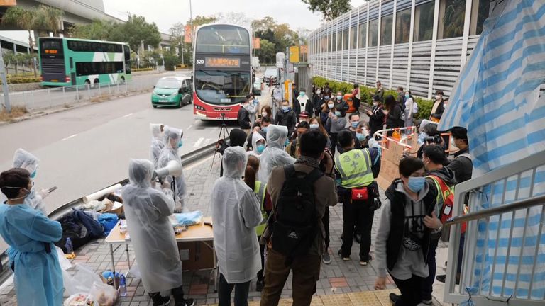 Coronavirus: Hong Kong vigilantes carry out tests on people arriving ...