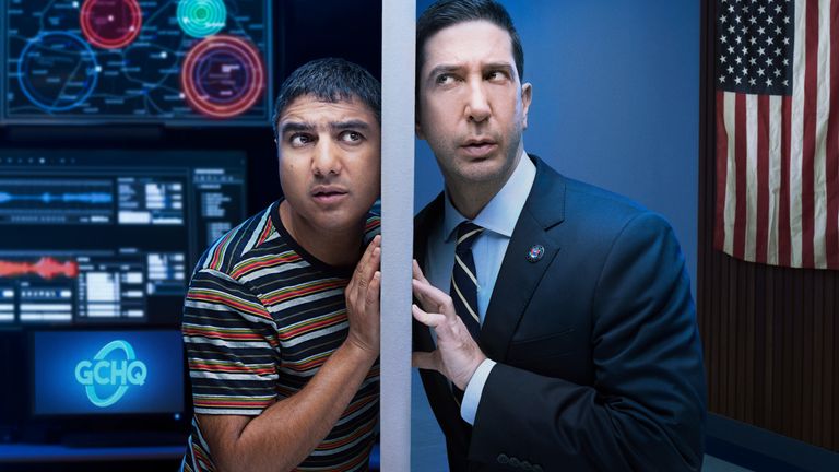 David Schwimmer and Nick Mohammed star in Intelligence. Pic: © Sky UK Limited
