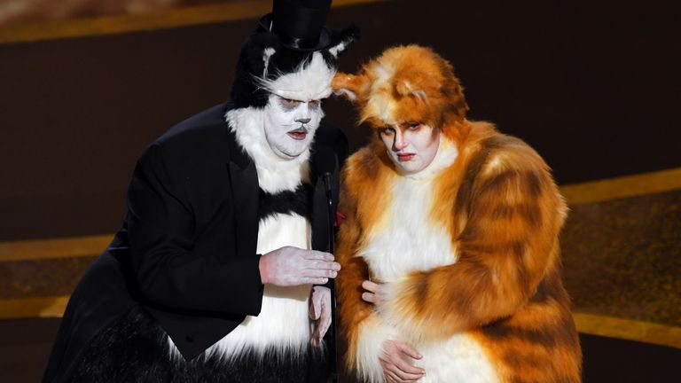 James Corden and Rebel Wilson mocked Cats at the Oscars
