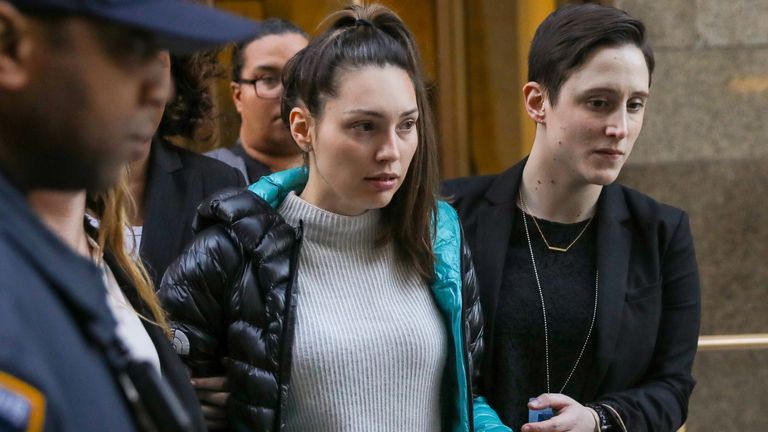 Witness Jessica Mann leaves Manhattan Criminal Court after testifying in the trial of Harvey Weinstein