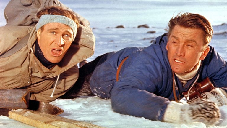 Richard Harris and Kirk Douglas in the film The Heroes of Telemark