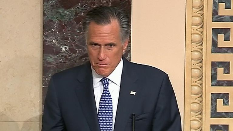 Mitt Romney votes to convict in Trump's impeachment trial