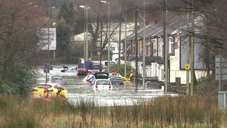 Rescues are underway in South Wales