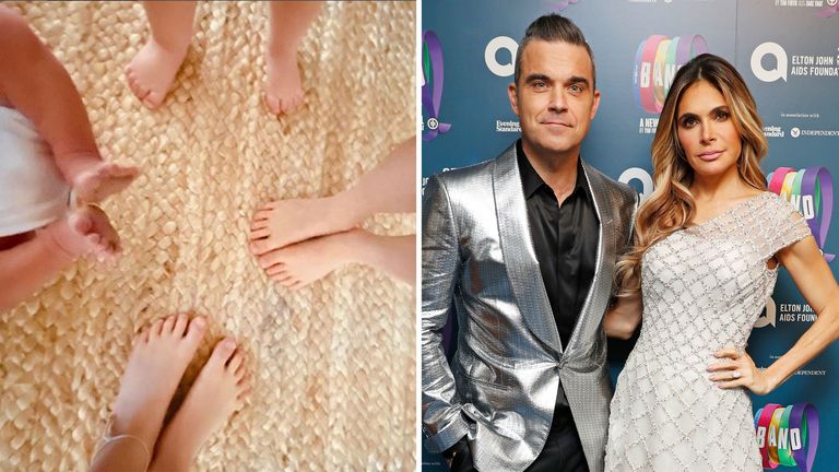 Robbie Williams and Ayda Field Williams announced they have had a son via surrogate. Pic: Instagram/Ayda Field Williams