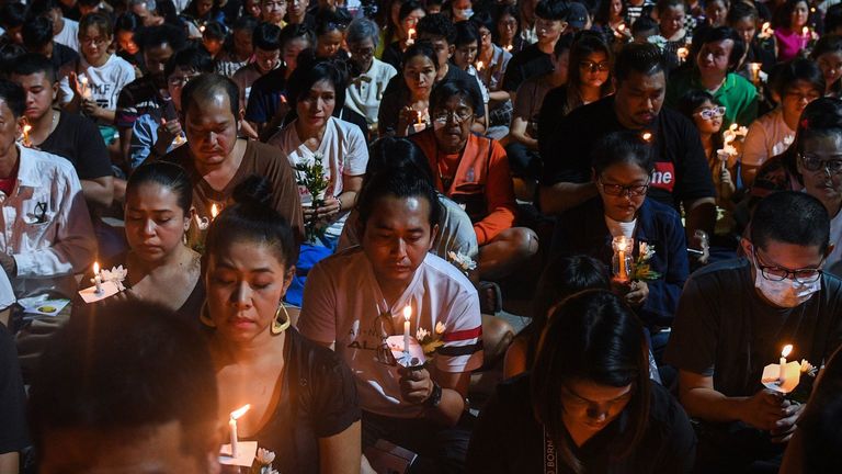 A candle light vigil was held for the victimsof the mass shooting