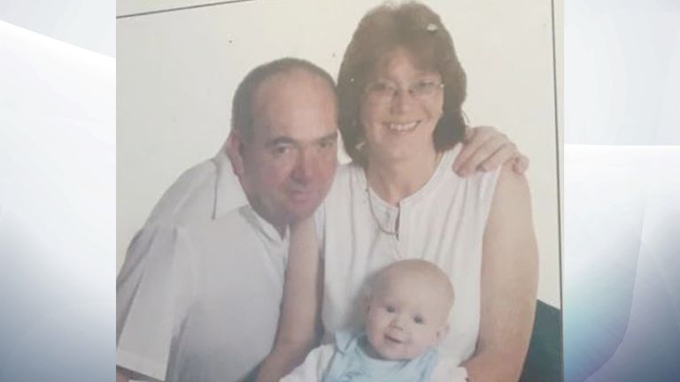 Yvonne Booth pictured with her late husband and her son