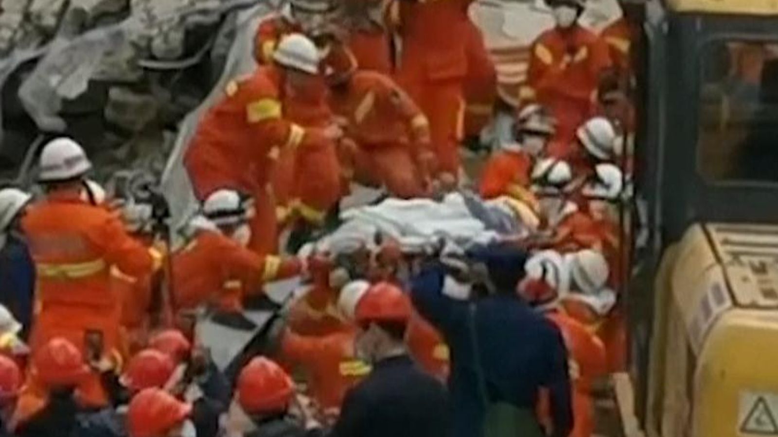 Man rescued from coronavirus hotel rubble in China | World News | Sky News