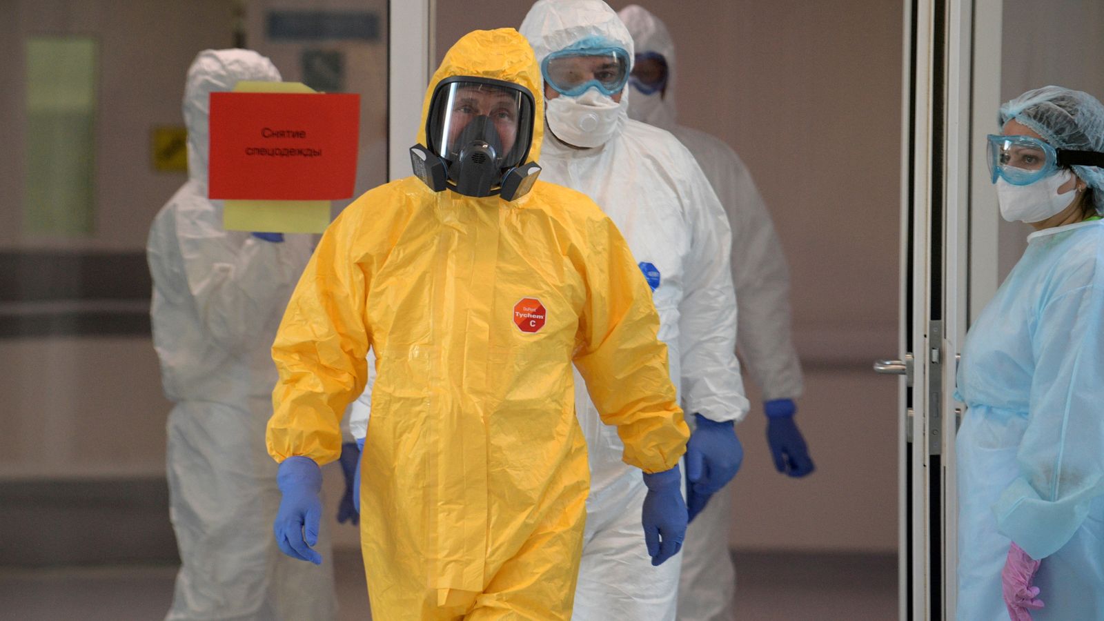 Coronavirus Vladimir Putin dons hazmat suit to visit 