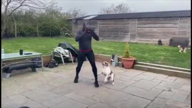 Johnny Nelson and his dog's fitness workout