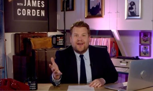 Coronavirus: James Corden hosts show in garage as A-listers perform from home