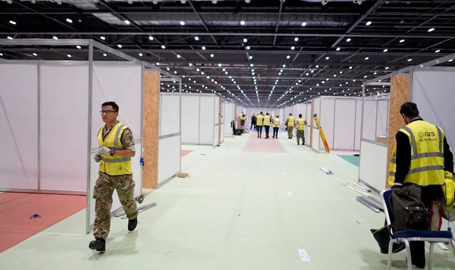 Coronavirus: Pictures of NHS Nightingale hospital show scale of expected emergency