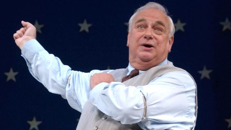 Actor Roy Hudd as Edward McKeever, during a photocall for the new production of 1950s comedy 'The Solid Gold Cadillac' at The Garrick Theatre on Charing Cross Road, central London.