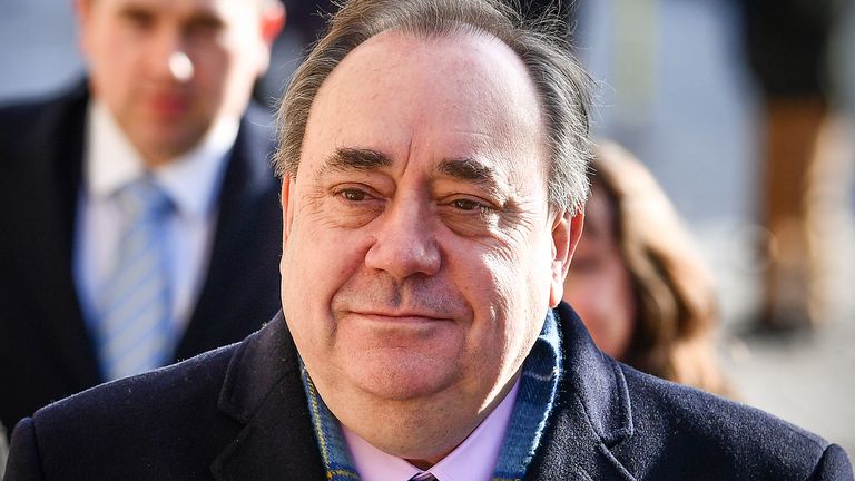 Alex Salmond arrives at the High Court in Edinburgh on Monday 