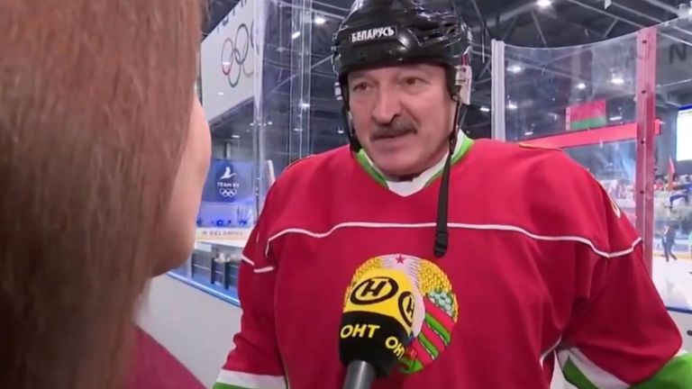 Alexander Lukashenko took part in a game of ice hockey this weekend