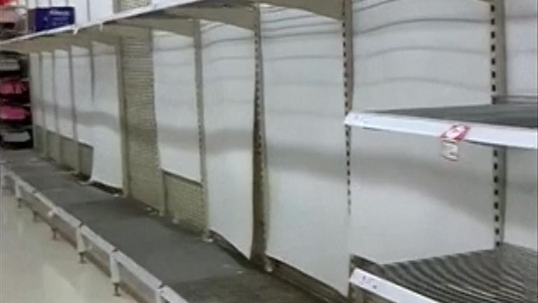 Coronavirus sparks panic-buying of toilet paper in some Australian shops
