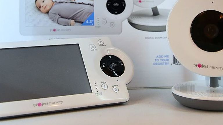 The Video Baby Monitor System from Project Nirsery, which includes both a 5" inch high definition monitoring unite and a compact mini-monitor with 1.5" LCD screen, is on display at the 2017 Consumer Electronic Show (CES) in Las Vegas, Nevada on January 8, 2017. / AFP / Frederic J. BROWN (Photo credit should read FREDERIC J. BROWN/AFP via Getty Images)
