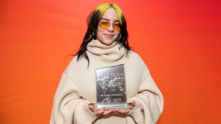 Billie Eilish has won the best-selling global digital single of 2019 for her song &#39;Bad Guy&#39;
