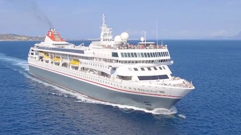 There have been 5 confirmed cases of Covid-19 on board the Braemar. Pic: Fred Olsen Cruise Lines