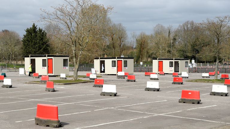 Testing cabins have been set up in a car park at Chessington World of Adventures