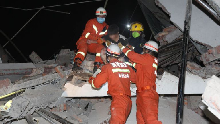 Authorities posted photos of the rescue operation. Pic: Weibo/Emergency Management Department