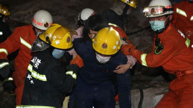 The hotel opened in June 2018. Pic: Weibo/Emergency Management Department