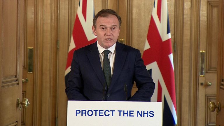 Environment Secretary George Eustice has urged people to “be responsible when you shop” and urged them to think of NHS workers as he outlined measures to bolster the food supply chain amid the coronavirus crisis.