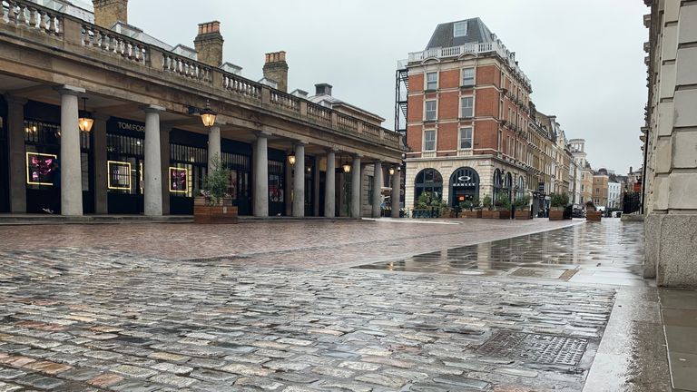 Empty Covent Garden in London
