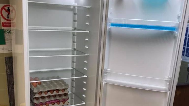 Chilled food has been taken from the fridge. Pic: Gosfield School