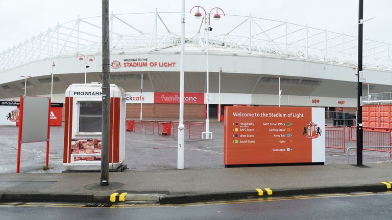 General view of Stadium of Light ahead of the anticipated shut down of all Football League games this weekend due to the Coronavirus pandemic or scientifically known as Covid19.

13 Mar 2020