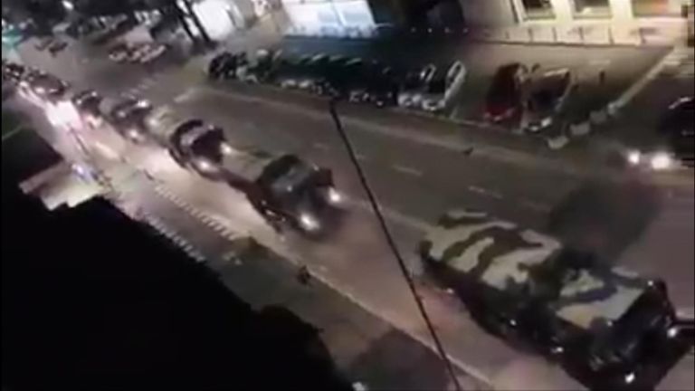 Italian army trucks in Bergamo to transport bodies out of the city 