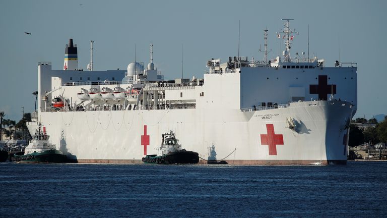 The USNS Mercy is one of two hospital ships being used to treat non-coronavirus patients