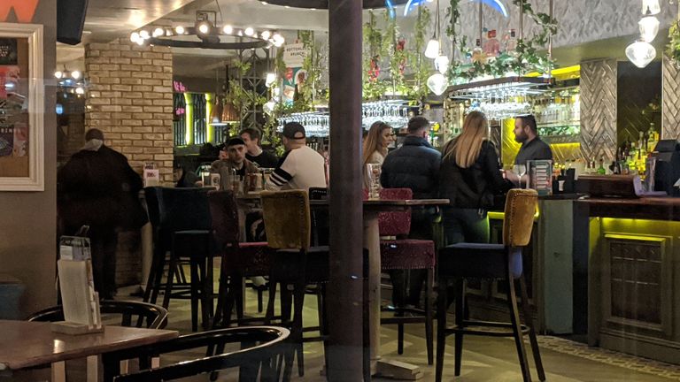 People in the Slug and Lettuce bar in Worthing. Pic: Lucy Goacher/@goachwriter 