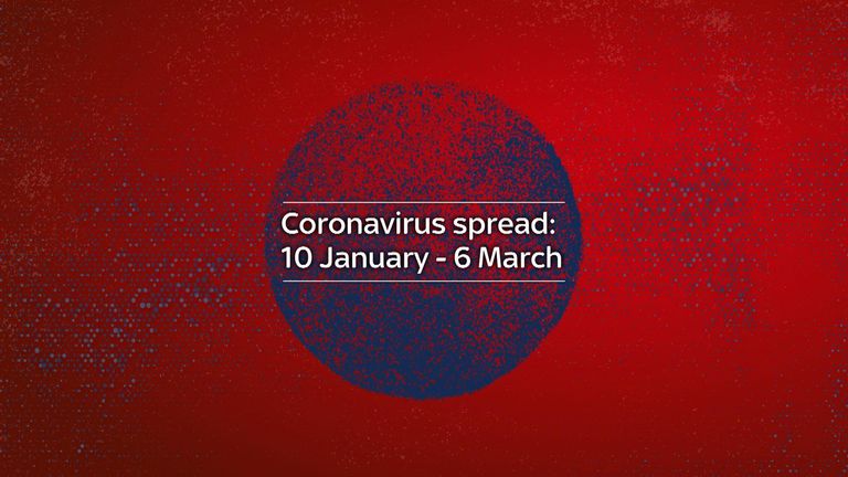 Coronavirus spread 10 January - 6 march 