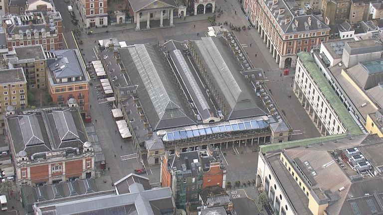 Aerial view of Covent Garden, London