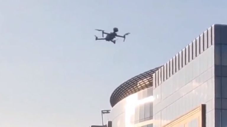 Police drones are used in Brussels to remind people out and about to remain within social distancing guidelines.