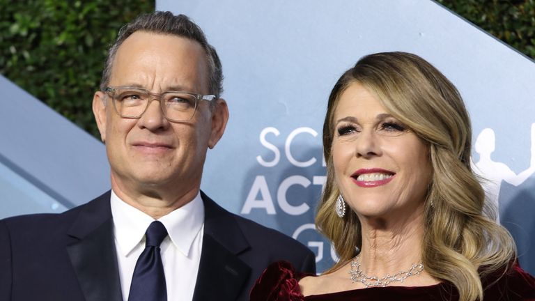 Tom hanks and his wife Rita Wilson at the Screen Actors Guild Awards in Los Angeles in January