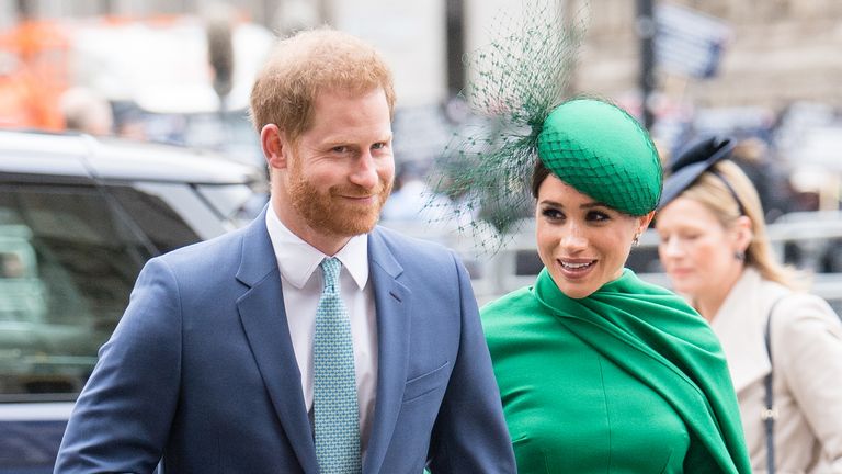 Harry flashed a smile as he arrived with his wife, Meghan for their final outing as senior royals