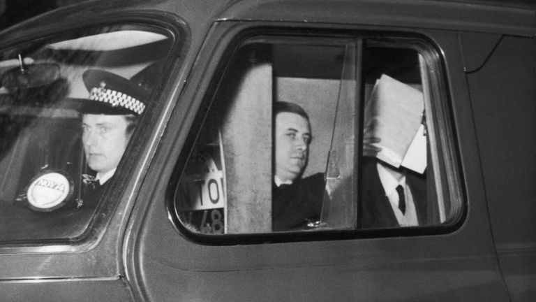 Ian Ball arrives for a court appearance in London in 1974