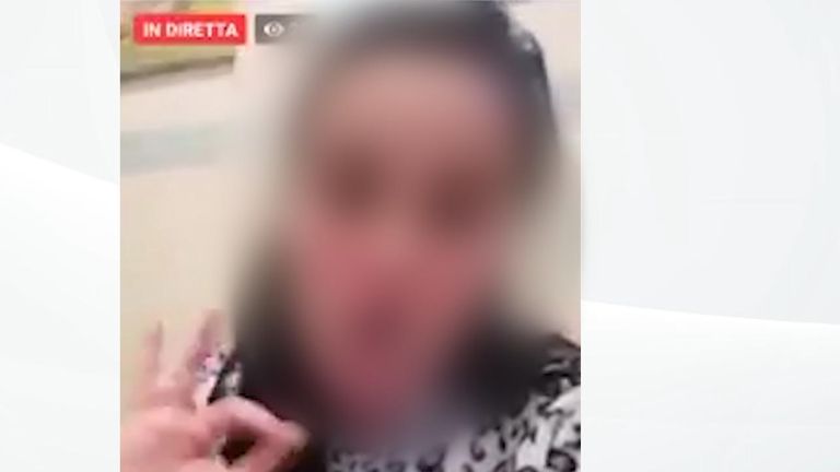 The woman defended herself in a video posted online