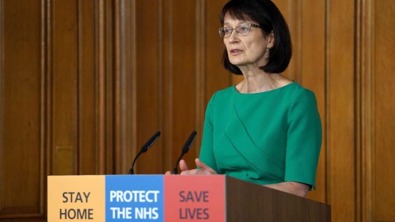 Dr Jenny Harries was speaking at the daily Downing Street briefing