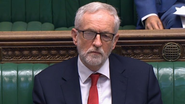 Jeremy Corbyn during his final PMQs as Labour leader